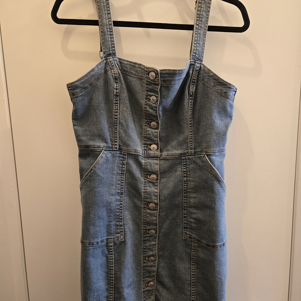 Divided Blue Denim Button-Down Dress